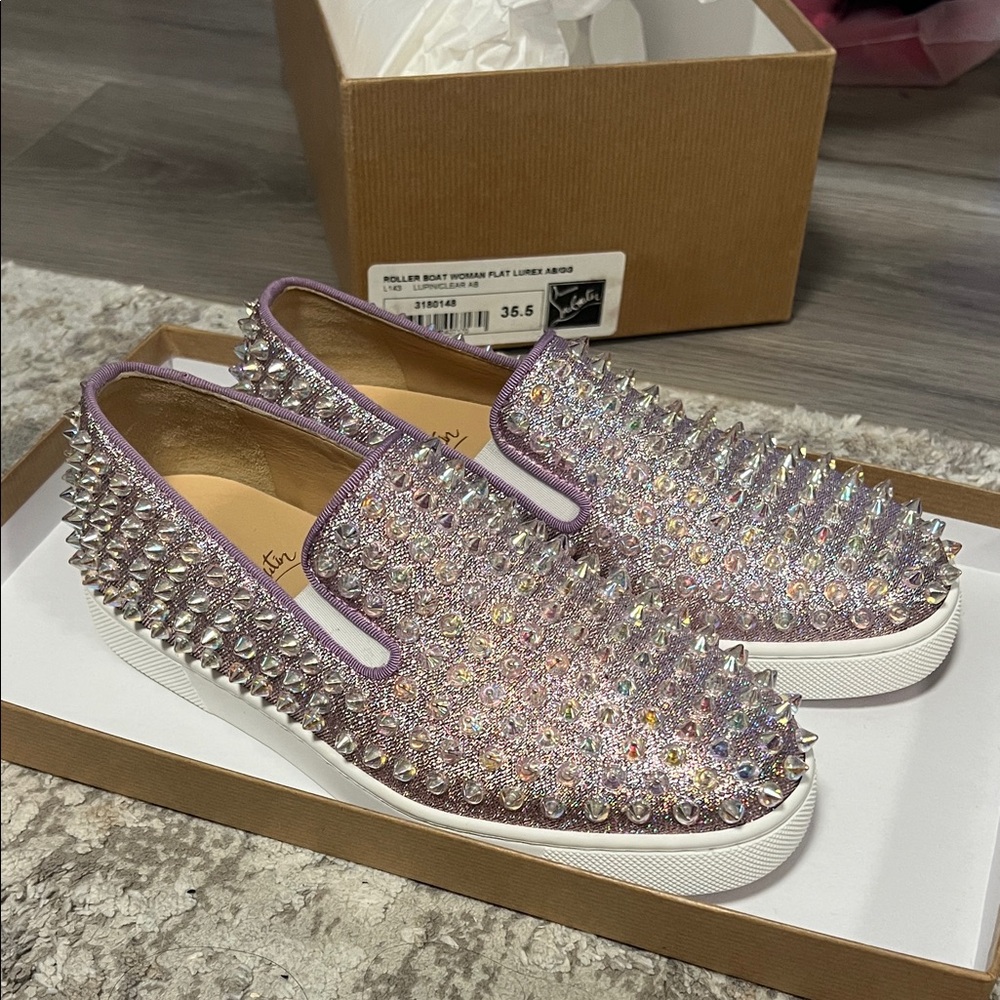 NEW Louboutin Roller Boat Slip-On Sneakers 35.5